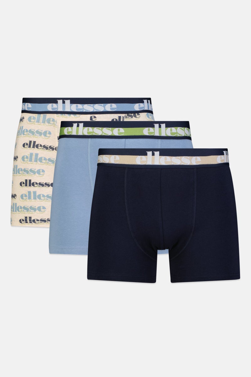 Ellesse Men 3 Pieces Brand Logo Trunks, Multicolor - Image 1